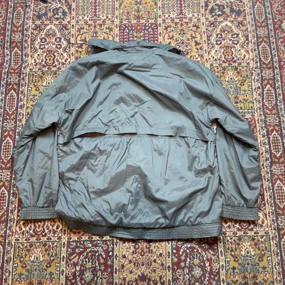 VTG 70s 80s Adidas Trefoil striped windbreaker zip up track jacket XL grey white